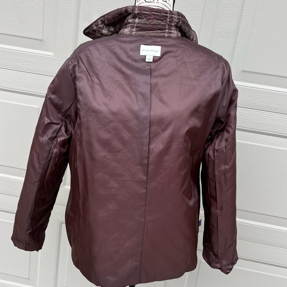 STUDIO WORKS QUILTED BROWN PLAID JACKET SIZE L - Picture 10 of 14